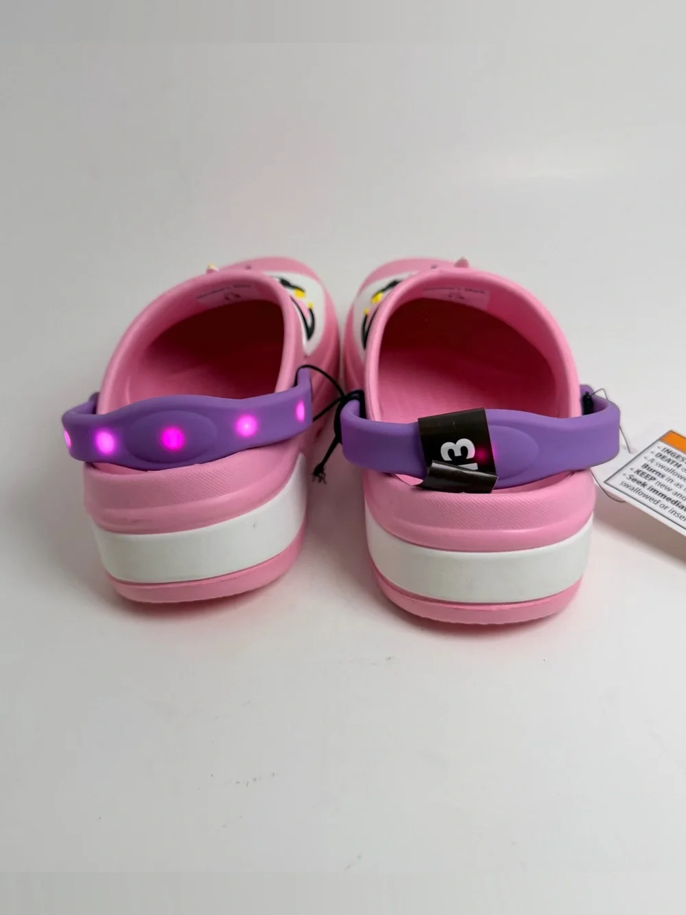 Kids' Pink Unicorn Slip-On Clog Sandals with Purple Heel Strap